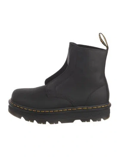 Pre-owned Dr. Martens Leather Combat Boots In Black