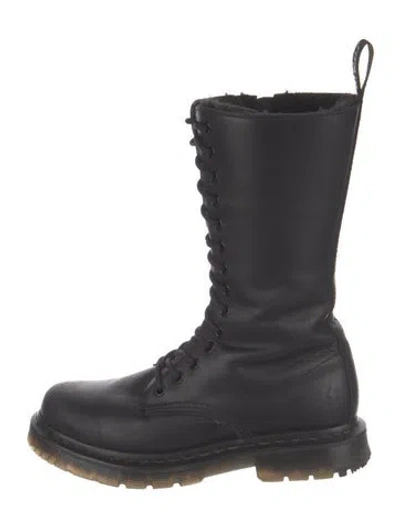 Pre-owned Dr. Martens Leather Combat Boots In Black