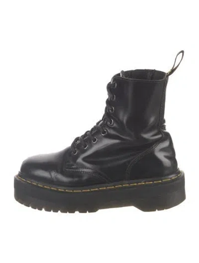 Pre-owned Dr. Martens Leather Combat Boots In Black