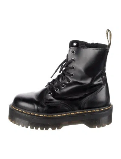 Pre-owned Dr. Martens Leather Combat Boots In Black