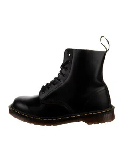Pre-owned Dr. Martens Leather Combat Boots In Black