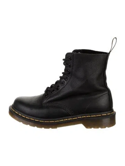 Pre-owned Dr. Martens Leather Combat Boots In Black