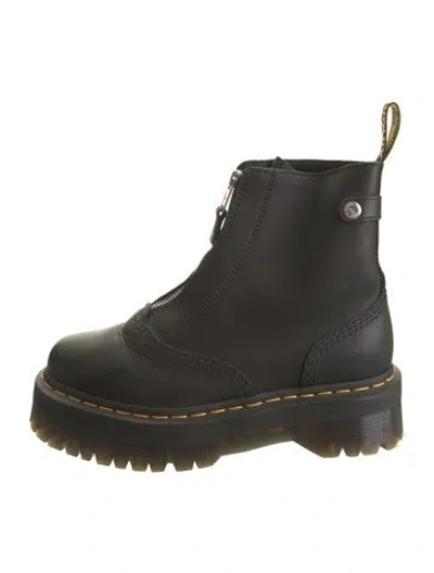 Pre-owned Dr. Martens Leather Combat Boots In Black
