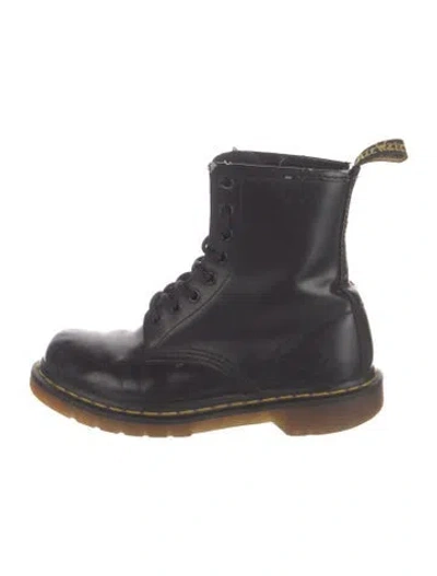 Pre-owned Dr. Martens Leather Combat Boots In Black