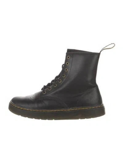 Pre-owned Dr. Martens Leather Combat Boots In Black