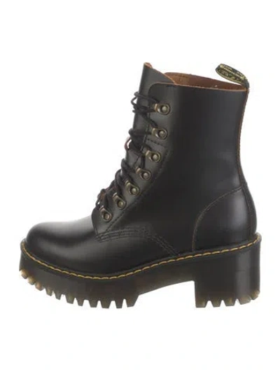 Pre-owned Dr. Martens Leather Combat Boots In Black