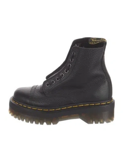 Pre-owned Dr. Martens Leather Combat Boots In Black