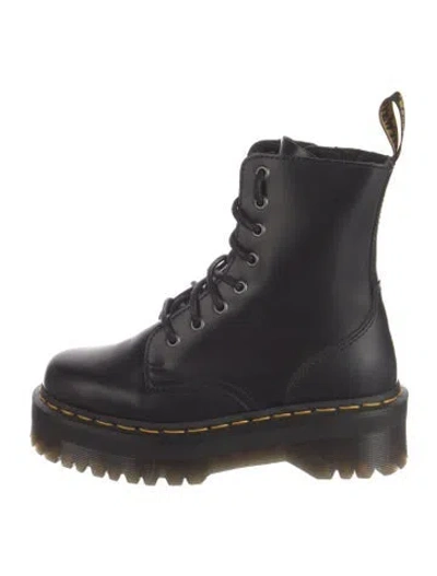 Pre-owned Dr. Martens Leather Combat Boots In Black