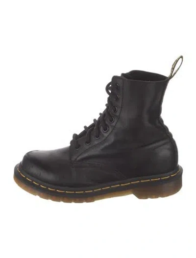 Pre-owned Dr. Martens Leather Combat Boots In Black