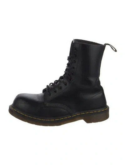Pre-owned Dr. Martens Leather Combat Boots In Black