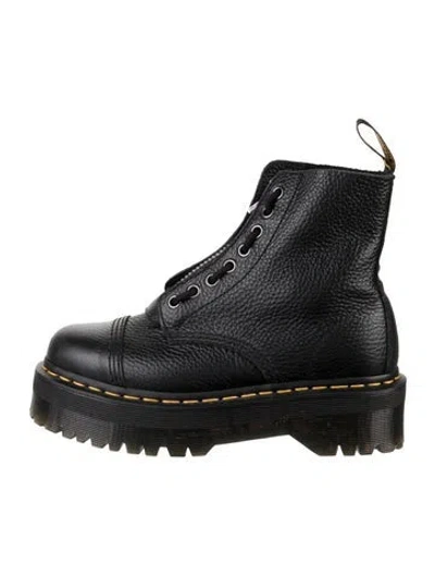 Pre-owned Dr. Martens Leather Combat Boots In Black