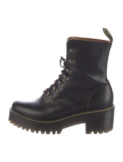 Pre-owned Dr. Martens Leather Combat Boots In Black
