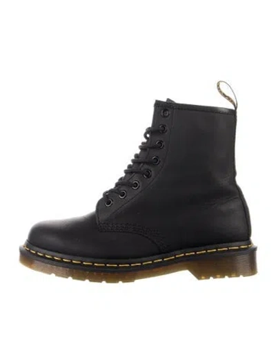 Pre-owned Dr. Martens Leather Combat Boots In Black
