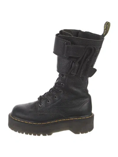 Pre-owned Dr. Martens Leather Combat Boots In Black