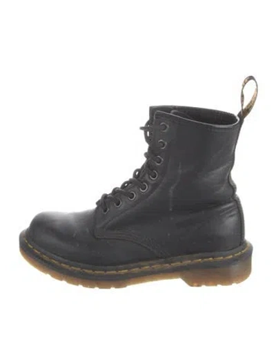 Pre-owned Dr. Martens Leather Combat Boots In Black