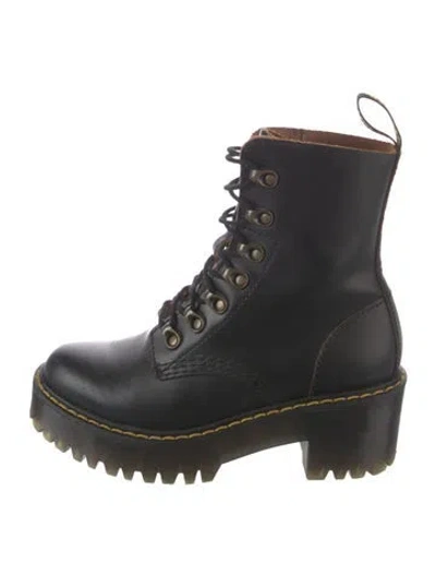 Pre-owned Dr. Martens Leather Combat Boots In Black