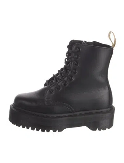 Pre-owned Dr. Martens Leather Combat Boots In Black