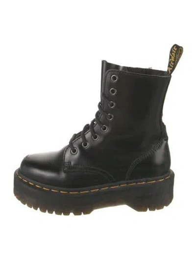 Pre-owned Dr. Martens Leather Combat Boots In Black