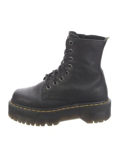 Pre-owned Dr. Martens Leather Combat Boots In Black