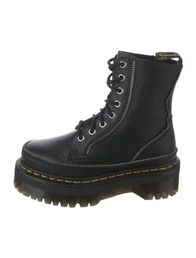 Pre-owned Dr. Martens Leather Combat Boots In Black