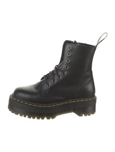 Pre-owned Dr. Martens Leather Combat Boots In Black