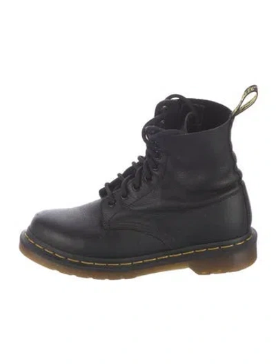 Pre-owned Dr. Martens Leather Combat Boots In Black