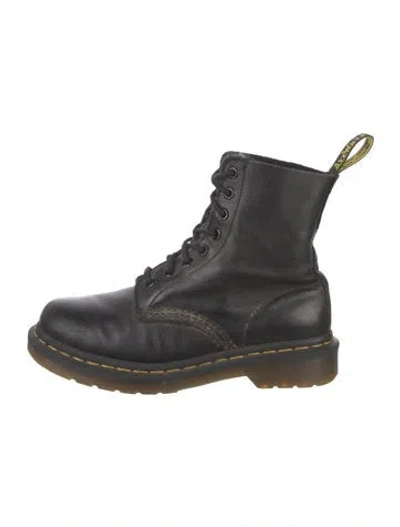 Pre-owned Dr. Martens Leather Combat Boots In Black