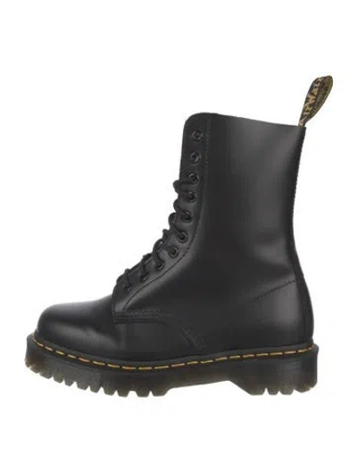 Pre-owned Dr. Martens Leather Combat Boots In Black