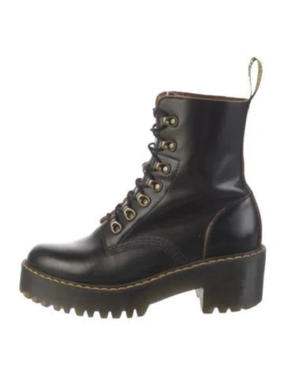 Pre-owned Dr. Martens Leather Combat Boots In Black