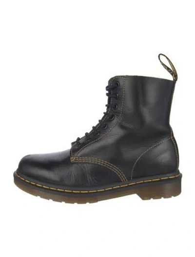 Pre-owned Dr. Martens Leather Combat Boots In Black