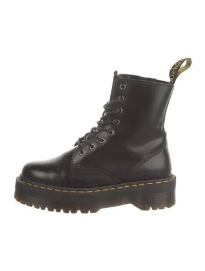 Pre-owned Dr. Martens Leather Combat Boots In Black