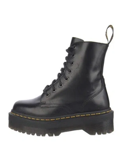 Pre-owned Dr. Martens Leather Combat Boots In Black