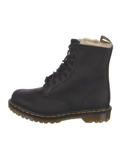 Pre-owned Dr. Martens Leather Combat Boots In Black