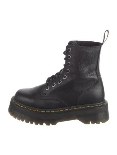 Pre-owned Dr. Martens Leather Combat Boots In Black