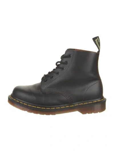 Pre-owned Dr. Martens Leather Combat Boots In Black