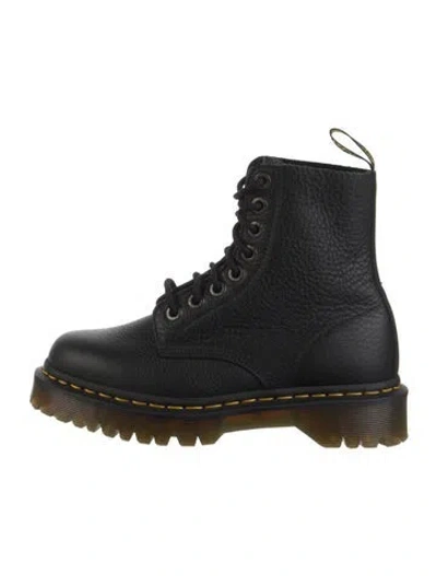 Pre-owned Dr. Martens Leather Combat Boots In Black
