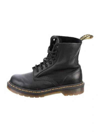 Pre-owned Dr. Martens Leather Combat Boots In Black