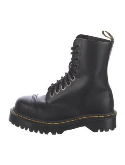 Pre-owned Dr. Martens Leather Combat Boots In Black