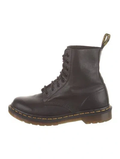 Pre-owned Dr. Martens Leather Combat Boots In Black