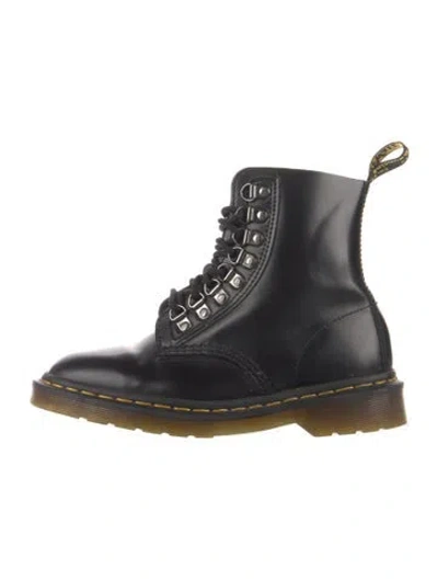 Pre-owned Dr. Martens Leather Combat Boots In Black