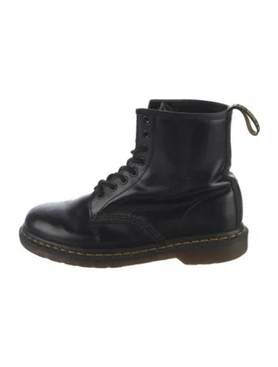 Pre-owned Dr. Martens Leather Combat Boots In Black
