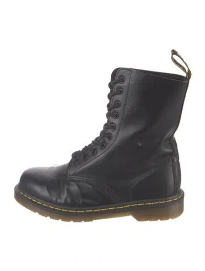 Pre-owned Dr. Martens Leather Combat Boots In Black