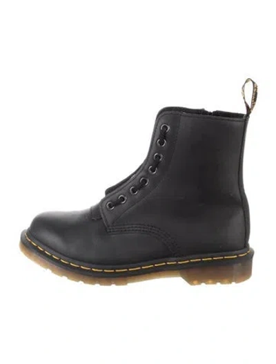 Pre-owned Dr. Martens Leather Combat Boots In Black