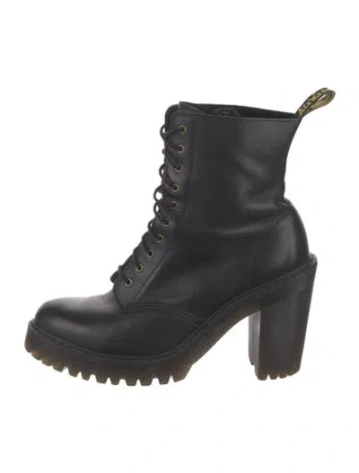 Pre-owned Dr. Martens Leather Combat Boots In Black