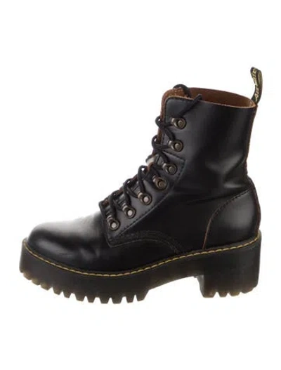 Pre-owned Dr. Martens Leather Combat Boots In Black