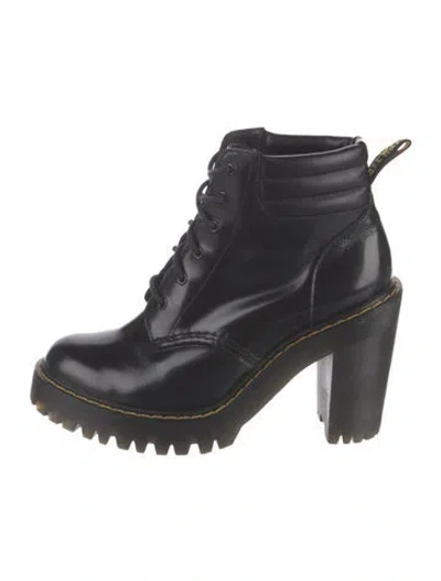 Pre-owned Dr. Martens Leather Combat Boots In Black