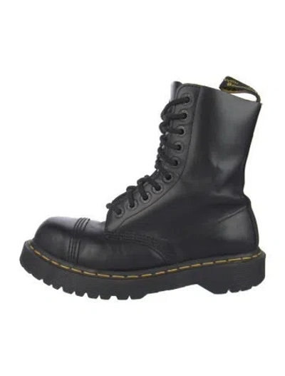 Pre-owned Dr. Martens Leather Combat Boots In Black