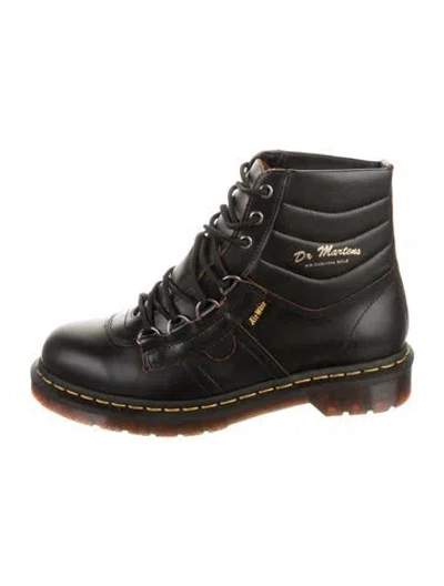 Pre-owned Dr. Martens Leather Combat Boots In Black