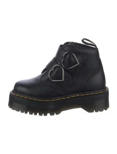 Pre-owned Dr. Martens Leather Combat Boots In Black