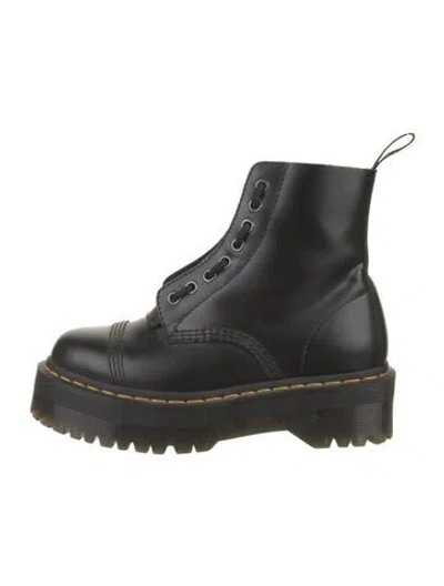 Pre-owned Dr. Martens Leather Combat Boots In Black